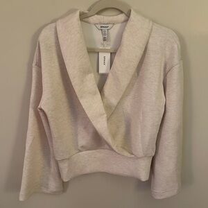 Spanx Air Essentials wrap top oatmeal heather size S NWT